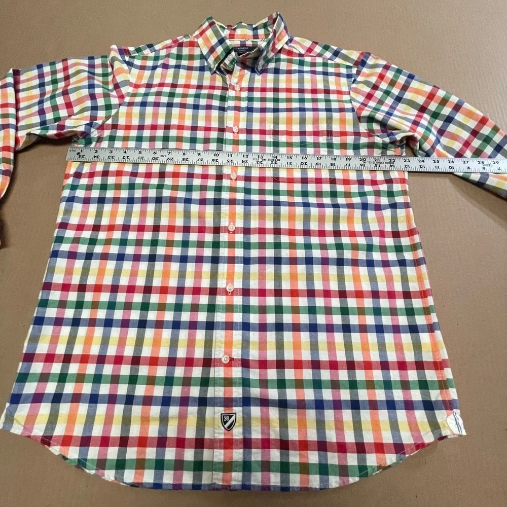Cremieux Classics 38 Men's Medium Multi Colored Checked Oxford Button Up Brights